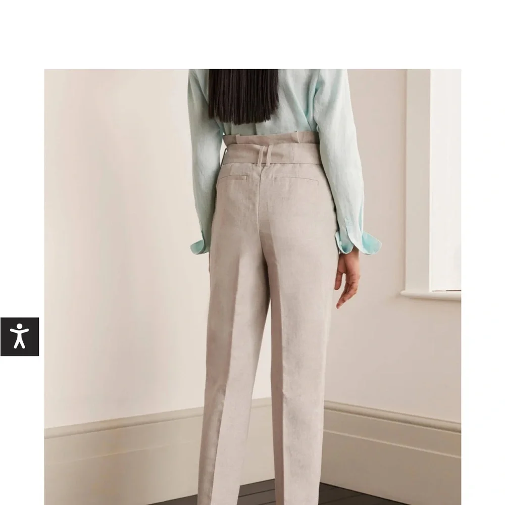 Boden Ludgate Paperbag Trouser Pants Ecru - Picture 2 of 8
